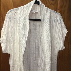 Suspicious Lines Women’s Ivory Open Front Sweater